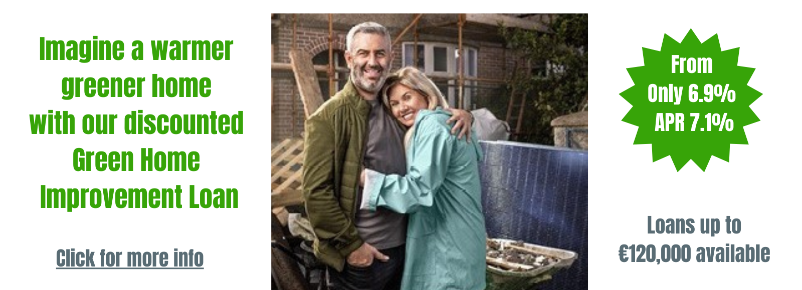 Blackrock Credit Union Home Improvement Loans image showing couple outside house getting home improvements